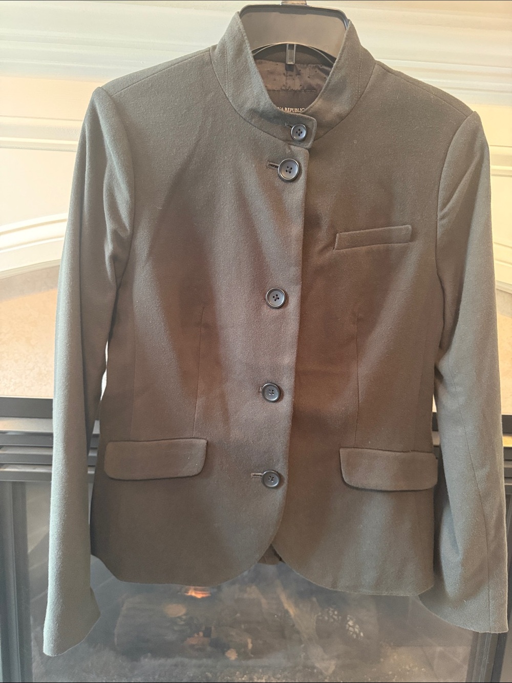 NWOT Banana Republic Olive Green Stand-Collar Blazer